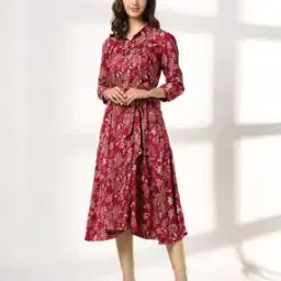 siyahi Women Floral Print Shirt Dress-picture-15