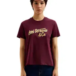 levi's Women Brand Print Regular Fit Crew-Neck T-Shirt-picture-34
