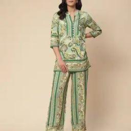 Paisley Print Kurta with Pants Co-Ord Set-1