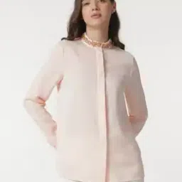 Women Regular Fit Shirt with Embellished Collar-image-12