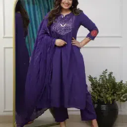 Women Embroidered Straight Kurta Set-image-48