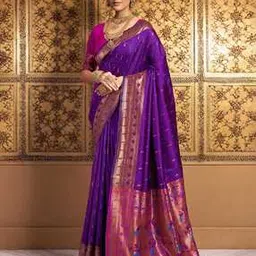 griva designer Paithani Silk Saree with Zari Weaving -picture-1