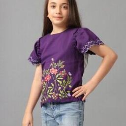 under fourteen only Girls Round Neck Top-picture-46