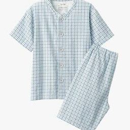 muji Side Seamless Seersucker Short-Sleeve Pajamas-picture-2