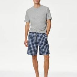 Men Checked Lounge T-Shirt & Shorts Set-15