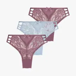 Pack Of 3 Belle Lace Brazilian Briefs-picture-48