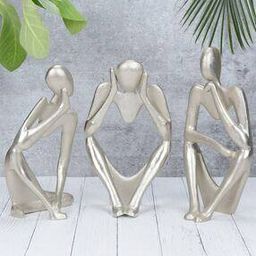 Silver Hollow Man Sculpture Set-image-77
