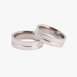 yousta Men Set of 2 Stainless Steel Band Rings-picture-3