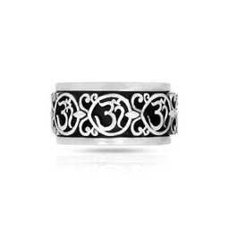 Women Sterling Silver Antique Aum Ring-image-42