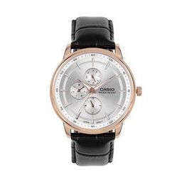 casio Men A2461 Enticer Analog Dial Leather Strap Watch - MTP-SN3KRL-7A-picture-0