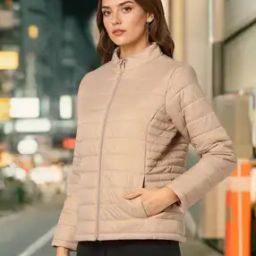 Women Quilted Relaxed Fit Puffer Jacket-image-58