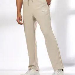 Men Contrast Side Tape Straight Track Pants-image-16