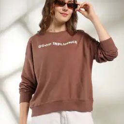 Women Typographic Print Relaxed Fit Round-Neck Sweatshirt-picture-30