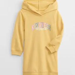 Typographic Print Hooded T-Shirt Dress-image-60