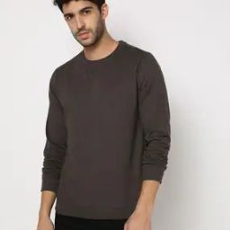 Heathered Slim Fit Crew-Neck Sweatshirt-image-5