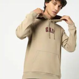 Men Solid Knitted Fleece Sweatshirt with Hood-32