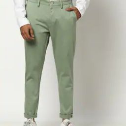Men Slim Fit Flat-Front Trousers-image-71