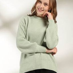 Women Ribbed Regular Fit Crew-Neck Pullover-image-15