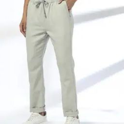 Men Slim Fit Flat-Front Trousers-image-6