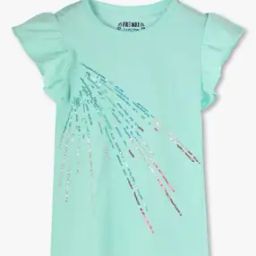 Girls Embellished Slim Fit Round-Neck T-Shirt-image-39