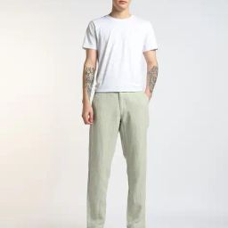 proearth by azorte Patterned Regular Fit Flat-Front Linen Chinos image 1
