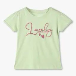 Girls Typographic Print Regular Fit Round-Neck T-Shirt-image-16
