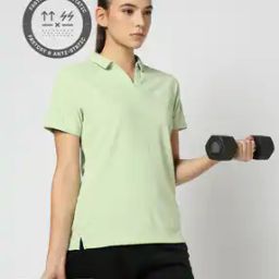 Women Johny Logo Print Regular Fit Polo T-Shirt-28