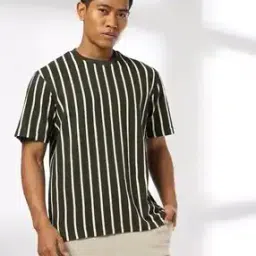 teamspirit Men Striped Boxy Fit Crew-Neck T-Shirt-picture-46