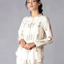 Printed Shirt with Mandarin Collar-picture-40