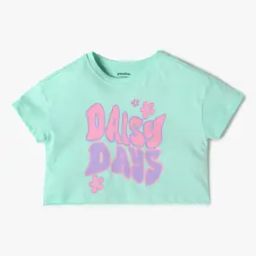 Girls Printed Relaxed Fit Round-Neck T-Shirt-image-70