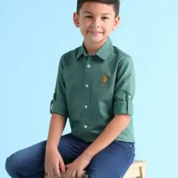Boys Regular Fit Shirt with Logo Embroidered-image-2