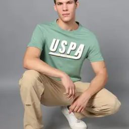 Men Brand Print Slim Fit Crew-Neck T-Shirt-image-38