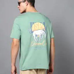 Men Logo Print Relaxed Fit Crew-Neck T-Shirt-image-28