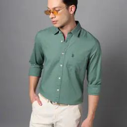 Men'S Solid Slub Full Sleeve Shirts-image-12