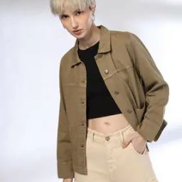 Women Relaxed Fit Denim Shacket-image-67