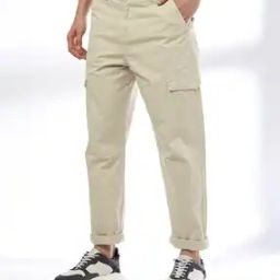 Men Relaxed Fit Cargo Pants with Insert Pockets-image-4