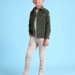 Boys Regular Fit Cotton Shirt with Patch Pocket-image-85