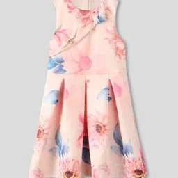 Girls Floral Print Fit & Flare Dress-image-96