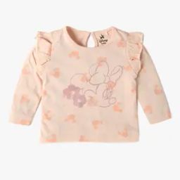 Girls Minnie Mouse Print Regular Fit Cotton Round-Neck T-Shirt-image-29