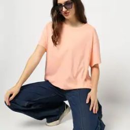 Women Regular Fit Crew-Neck Cotton T-Shirt-image-60