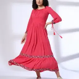 Women Embroidered Tiered Dress-image-28