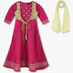 kg frendz Girls Embroidered A-Line Kurta & Dupatta Set-picture-23