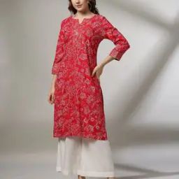 Women Floral Print Straight Kurta-image-81