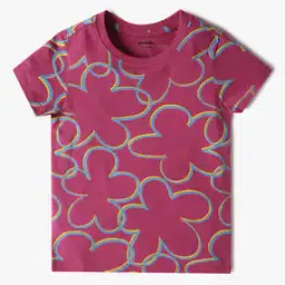 Girls Printed Regular Fit T-Shirt-image-15