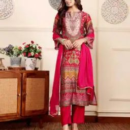 varanga Women Floral Print A-Line Kurta Set-picture-49