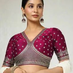 Women Embroidery Back Open Blouse-29