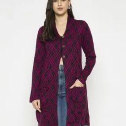 Women Printed Shrug with Patch Pocket-38