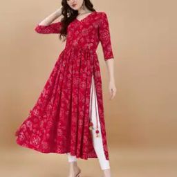 Women Bandhani Print Flared Kurta-picture-6
