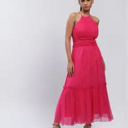 Halter-Neck Tiered Dress-image-2