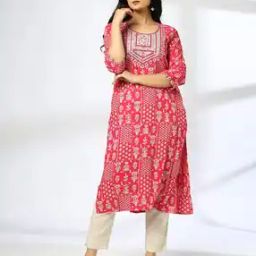 Women Floral Print Straight Kurta-image-79